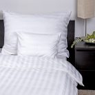 NATURTEX 2 részes pamut-szatén ágyneműhuzat, fehér csíkos 140x200/50x70