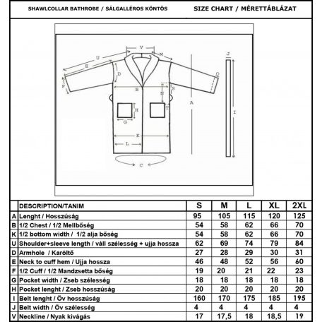NATURTEX Elegáns velúr köntös fekete színű paszpóllal 2XL